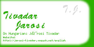 tivadar jarosi business card